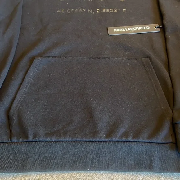 Karl Lagerfeld Paris - NWT Latitude/Longitude Hoodie sweatshirt/Men’s M / Black - Picture 7 of 10